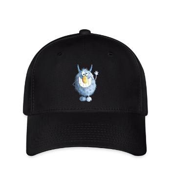 Blaues Grinse Monster - Flexfit Cap - Schwarz - Vorne