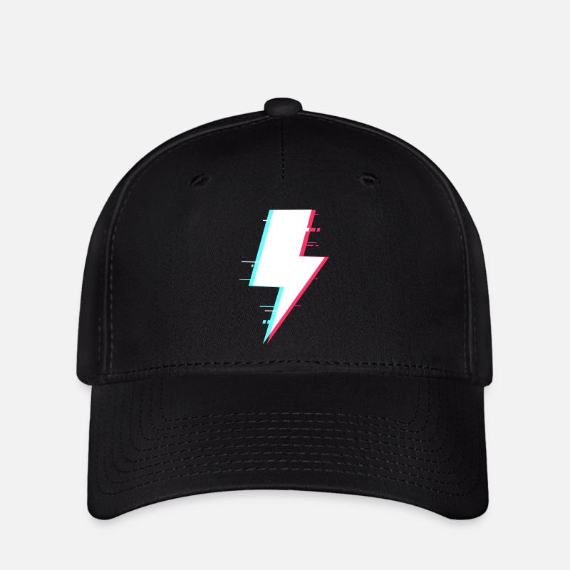 Lightning Style Retro Digital Lightning - Flexfit Cap - black