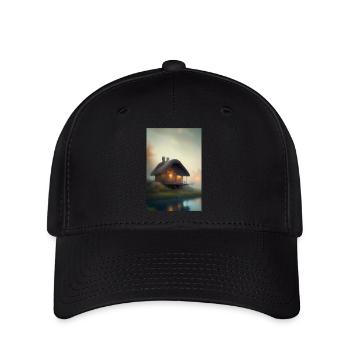 Charming lakeside cabin - Flexfit Cap - black - Front