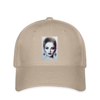 Frau mit Schmuck - Flexfit Cap - Khaki - Vorne