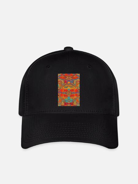 Retro Muster - Flexfit Cap - Schwarz