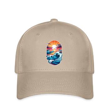 vague - été - vacances - Casquette Flexfit - kaki - Devant