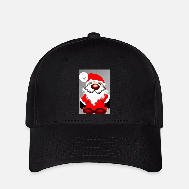 Weihnachtlicher Santa-Gnomes Druck - Flexfit Cap - Schwarz