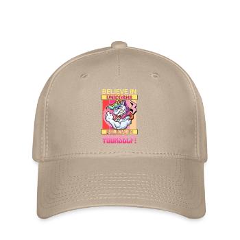 Licorne Foi Motivation Positif Succès Magique - Casquette Flexfit - kaki - Devant