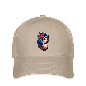 Rockabilly / Pin-up / 50er Jahre - Flexfit Cap - Khaki - Vorne