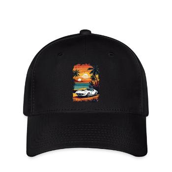 Oldtimer Sonnenuntergang - Flexfit Cap - Schwarz - Vorne