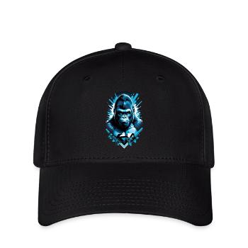 Gorilla mit Goldkette - Flexfit Cap - Schwarz - Vorne