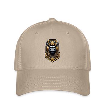 Gorilla mit Goldkette - Flexfit Cap - Khaki - Vorne