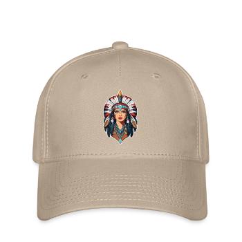 indienne- native americaine - usa - Casquette Flexfit - kaki - Devant