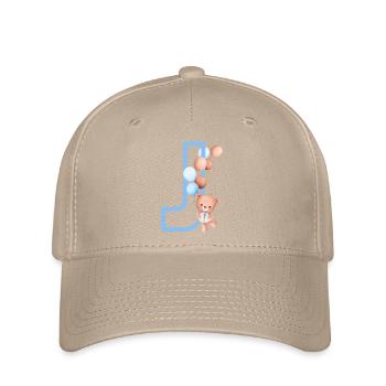 Blue Bear J Letter - Flexfit Cap - khaki - Front