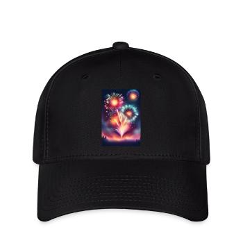 Funkelndes und farbenfrohes Feuerwerk - Flexfit Cap - Schwarz - Vorne