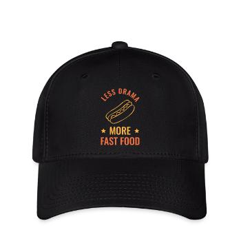 Burger Fast Food Essen Geschenk Spruch Lustiges - Flexfit Cap - Schwarz - Vorne