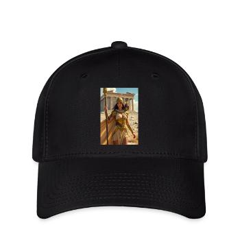 Athena, armored goddess with spear, owl - Flexfit Cap - Schwarz - Vorne