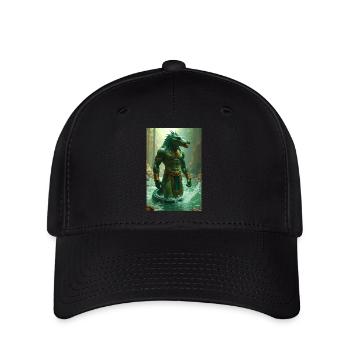 Sobek, crocodile-headed godin the Nil - Flexfit Cap - black - Front
