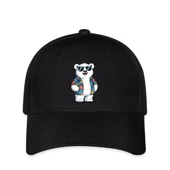 Lustiger Sommer Eisbär - Flexfit Cap - Schwarz - Vorne