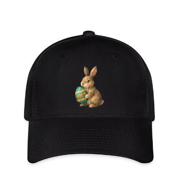Geometrischer Osterhase - Flexfit Cap - Schwarz - Vorne