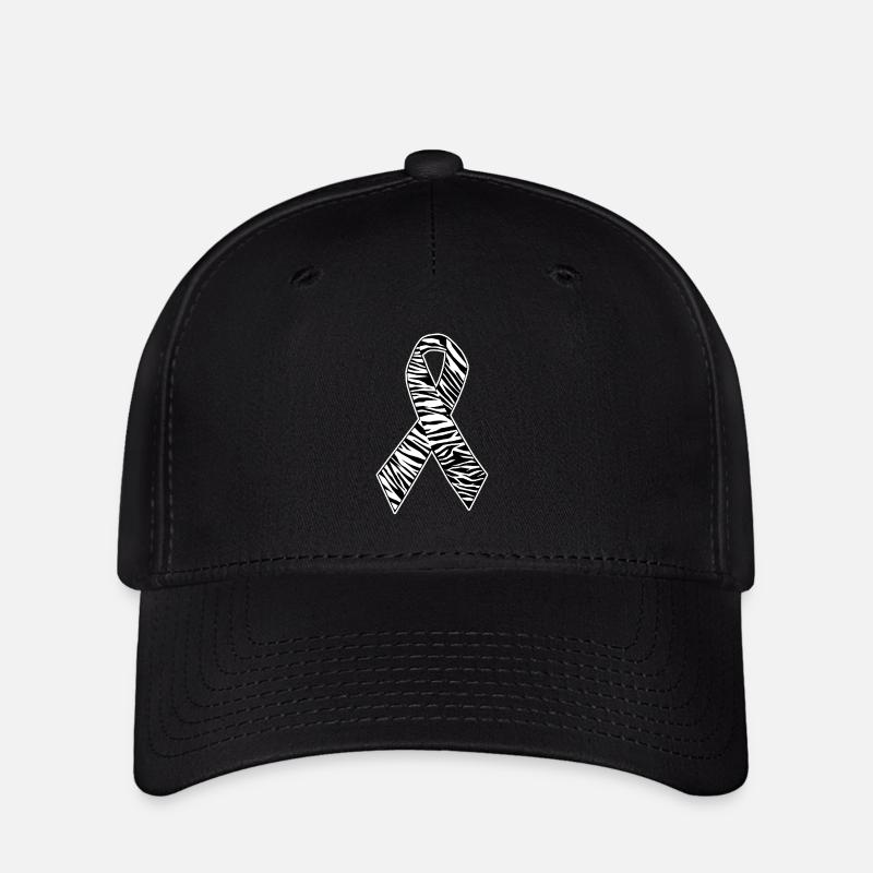 Zebra Print awareness Ribbon - Flexfit Cap - black