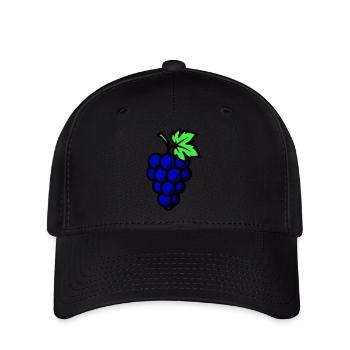 Weintrauben Trauben Obst - Flexfit Cap - Schwarz - Vorne