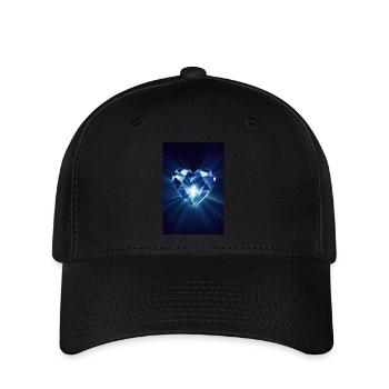 Coeur de diamant brillant - Casquette Flexfit - noir - Devant