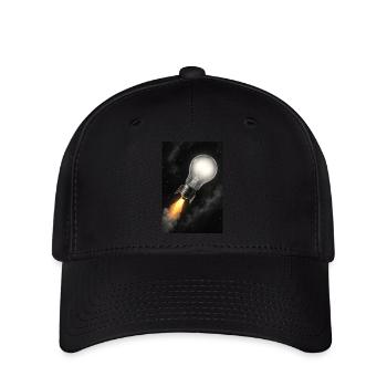 Raketengetriebene Bright Idea - Flexfit Cap - Schwarz - Vorne