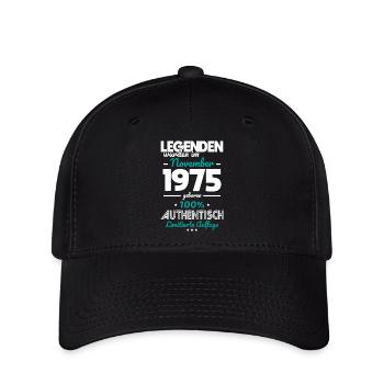 50. Geburtstag - Legenden wurden im November 1975 - Flexfit Cap - Schwarz - Vorne