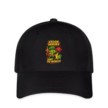 Veggie Heroes für Veganer, Vegetarier und Feinschmecker - Flexfit Cap - Schwarz - Vorne