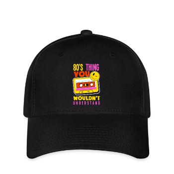 Retour rétro au design vintage des années 80 - Casquette Flexfit - noir - Devant