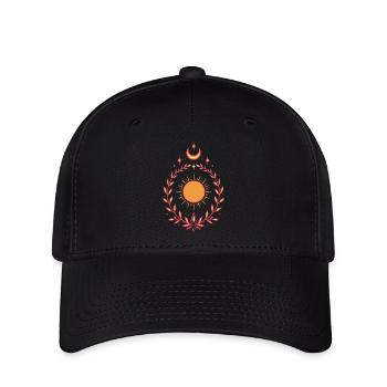 Mittsommer Sonne – Boho Litha Design - Flexfit Cap - Schwarz - Vorne