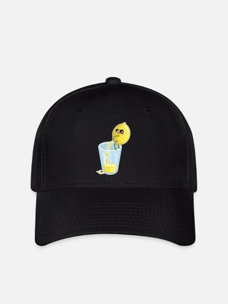 Zitrone macht Saft – Lustiger Cartoon - Flexfit Cap - Schwarz