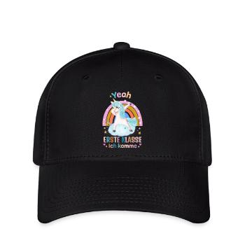 School, First Grade with Unicorn - Flexfit Cap - black - Front