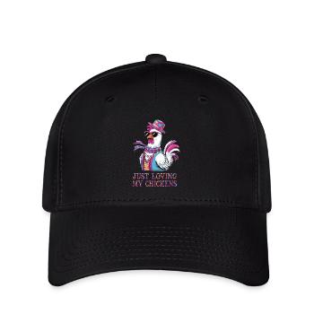 J’aime mes poulets - Dessin animé drôle de poulets - Casquette Flexfit - noir - Devant