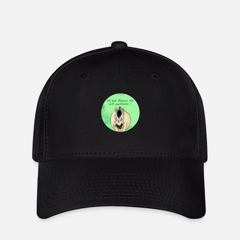 Blumen - Flexfit Cap - Schwarz