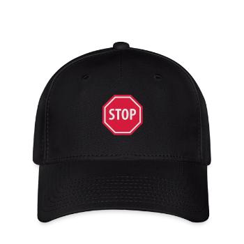 stop_f2 - Casquette Flexfit - noir - Devant