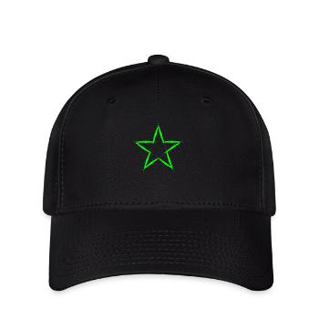 Star design icon green - Flexfit Cap - black - Front