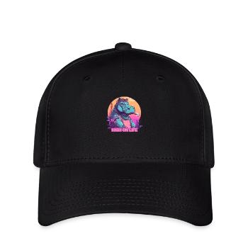 Hippos - High on Life - Flexfit Cap - Schwarz - Vorne
