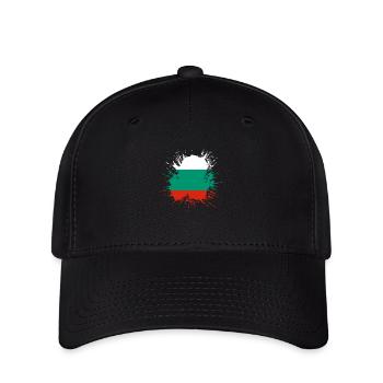 Bulgarien Flagge Bulgarische Fahne Goldstrand - Flexfit Cap - Schwarz - Vorne