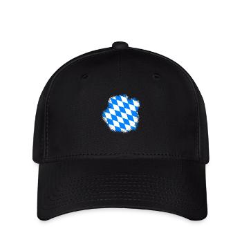 Bayern Flagge Used Look Bayerische Fahne Vintage - Flexfit Cap - Schwarz - Vorne