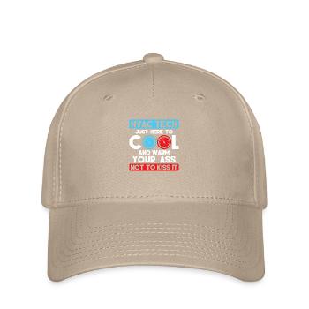 HVAC Tech Just Here To Cool Installer Technician - Flexfit Cap - khaki - Front