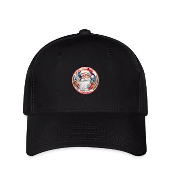 Weihnachtsmann - Aquarell-Effekt - Flexfit Cap - Schwarz - Vorne