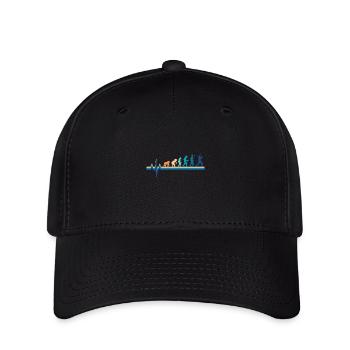 Evolution Herzschlag-Grille - Retro-Grille - Flexfit Cap - Schwarz - Vorne