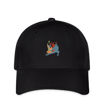 Vintage-Retro-Volleyballspieler - Flexfit Cap - Schwarz - Vorne