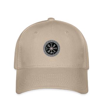 Weißer Wikinger Kompass Valhalla Vegvisir - Flexfit Cap - Khaki - Vorne