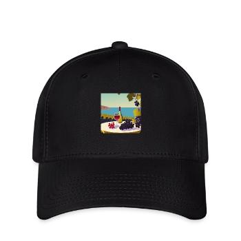 Wein / Rotwein / Weißwein - Flexfit Cap - Schwarz - Vorne