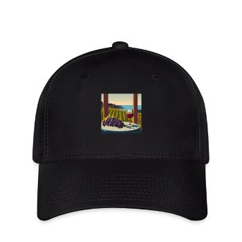 Rotwein / Wein / Weißwein - Flexfit Cap - Schwarz - Vorne