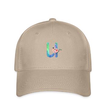 Lettre u watercolor - Casquette Flexfit - kaki - Devant