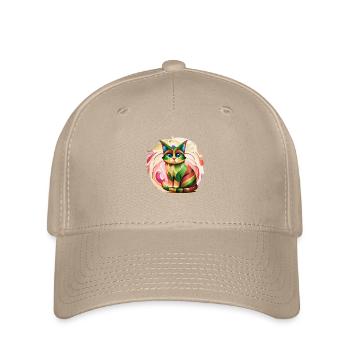 Color Burst Cat - Flexfit Cap - khaki - Front