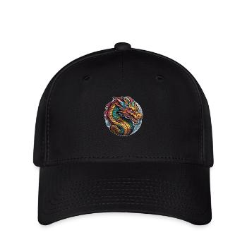 Asiatischer Drache - Japan - Chinesisch - Flexfit Cap - Schwarz - Vorne