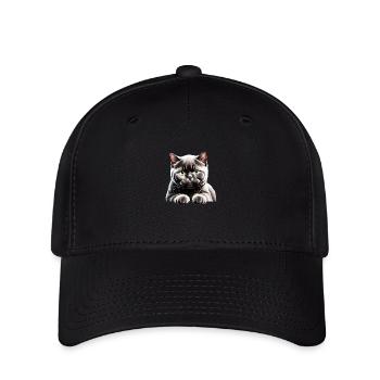 Cat, British Shorthair, Tomcat, Kitten, Cats - Flexfit Cap - black - Front
