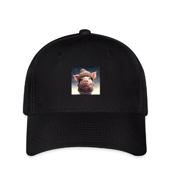 süßes verkleidetes Winterferkel - Flexfit Cap - Schwarz - Vorne