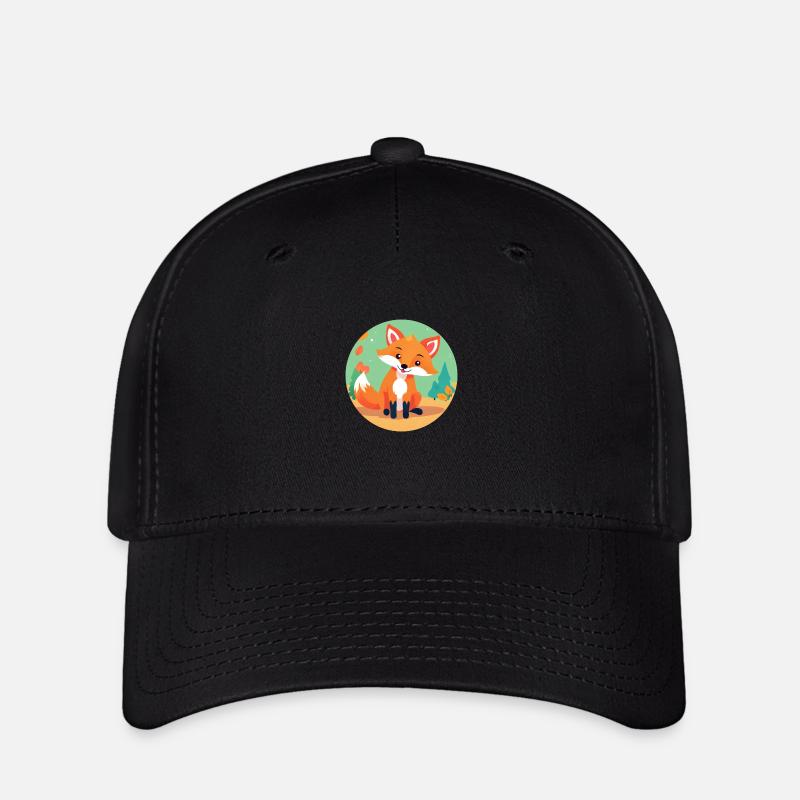 Fox in the autumn forest - Flexfit Cap - black